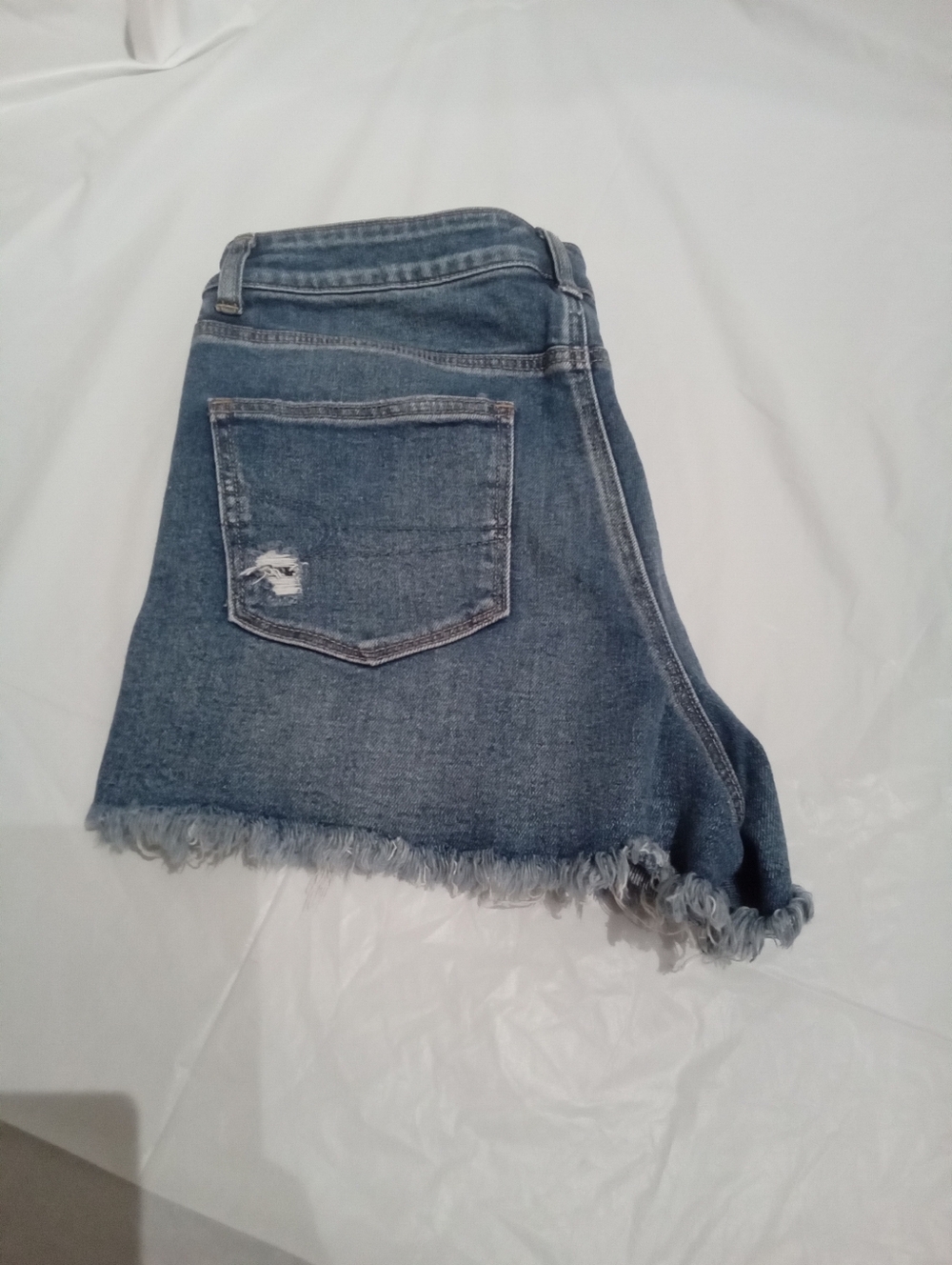 American Eagle Outfitters Distressed Blue Denim Jean Shorts 12 - Picture 7 of 8